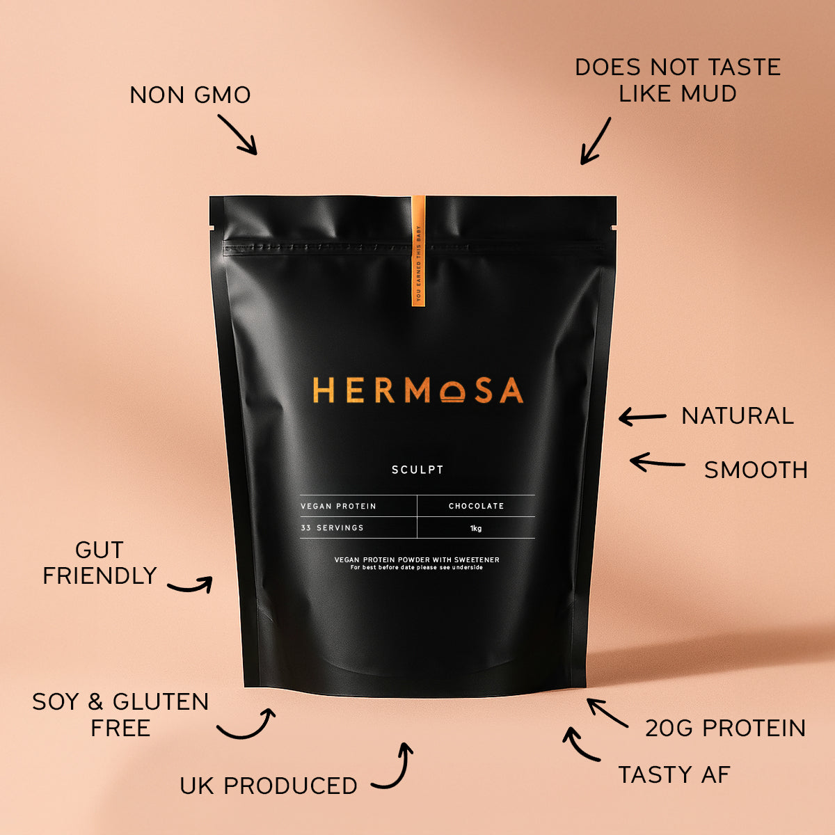 Protein Powder Pouch Vegan Protein Powder 1kg Pouch | Vegan Protein Shake | Chocolate
